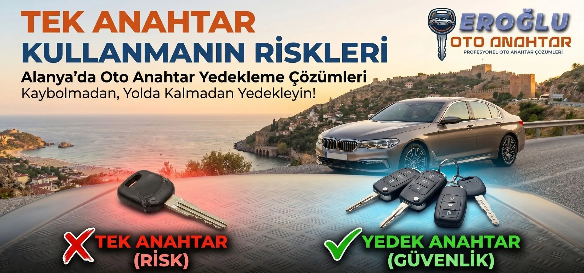 Alanyada Oto Anahtar Yedekleme  Tek Anahtar Kullanmanın Riskleri