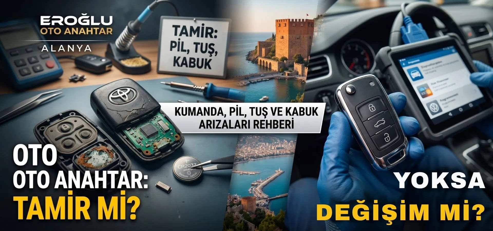 Oto Anahtar Tamiri mi Değişimi mi? Kumanda, Pil, Tuş ve Kabuk Arızaları